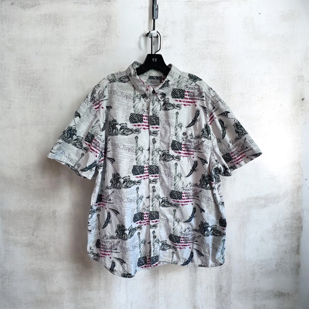 American Legacy Mens XL‎ Patriotic We The People Statue of Liberty Button Down